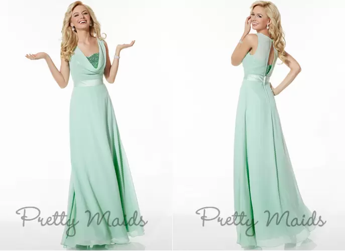 bespoke bridesmaid dresses in clacton Stevie Elegant Square Neckline Slit Chiffon Bridesmaid Dresses, Cabernet
